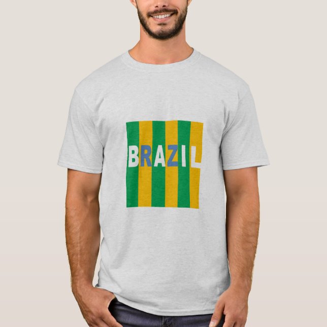 T-shirt gris homme  DESIGN  BRAZIL (Framsida)