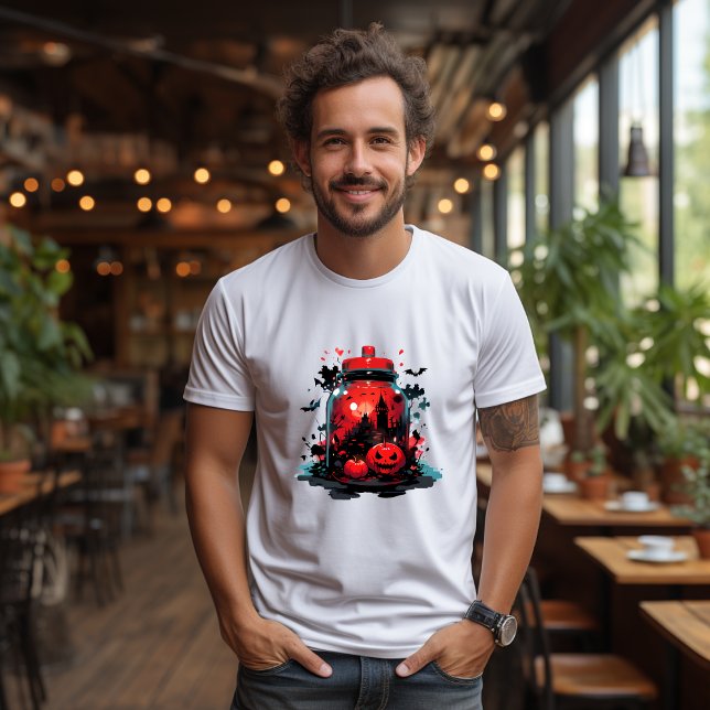 T-shirt Halloween, Citrouille, chauve-souris (Skapare uppladdad)