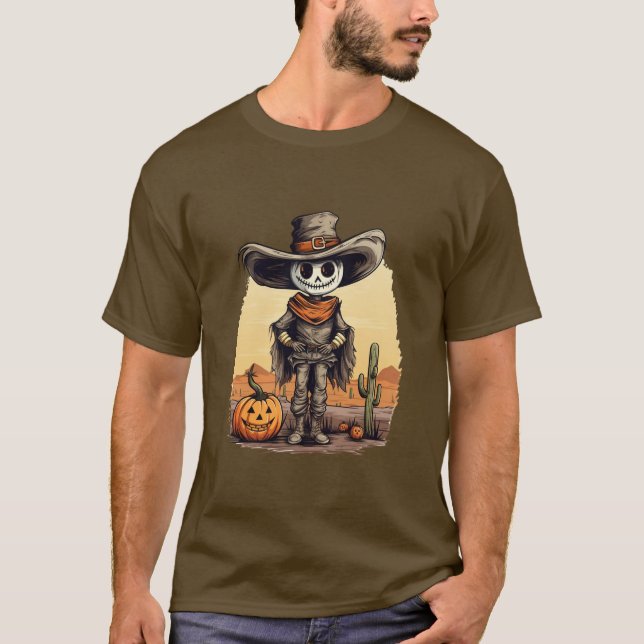 T-shirt Halloween Skeleton Citrouille (Framsida)