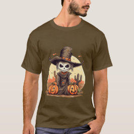 T-shirt Halloween Skeleton Citrouille