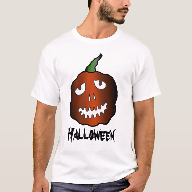 T-Shirt Halloween-tippad Pumpkin (Framsida)