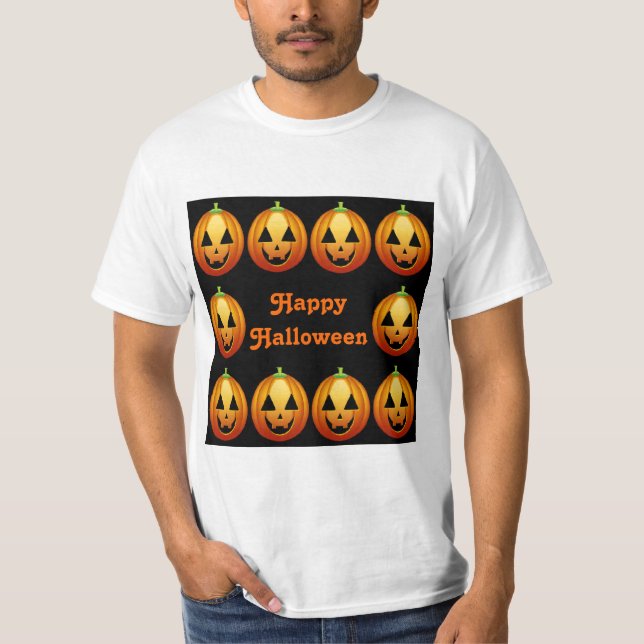 T-Shirt Happy halloween Pumpkins (Framsida)