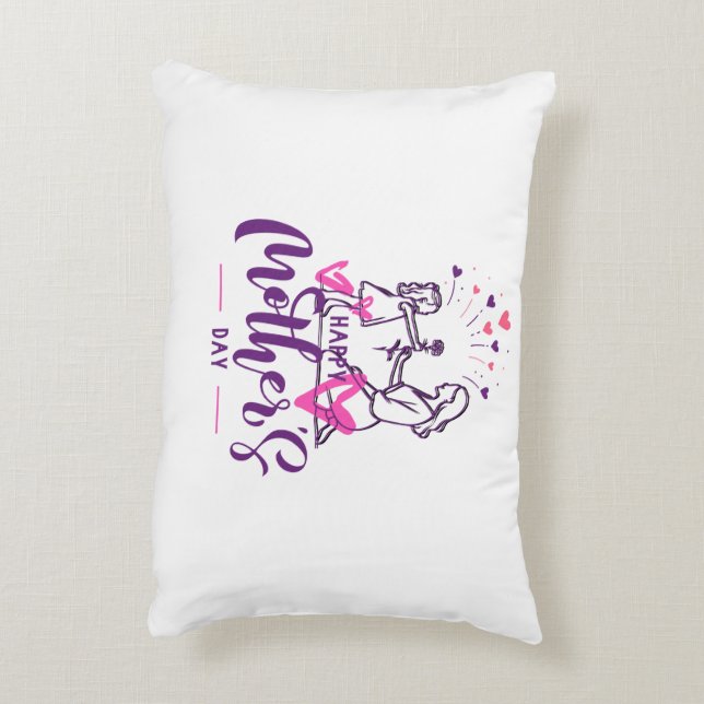 T-shirt Happy Mother day Girf  Prydnadskudde (Baksidan(Vertikal))