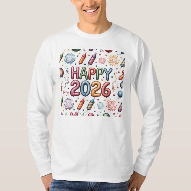 T-Shirt-Happy New Year 2026 Matching Family T Shirt (Framsida)