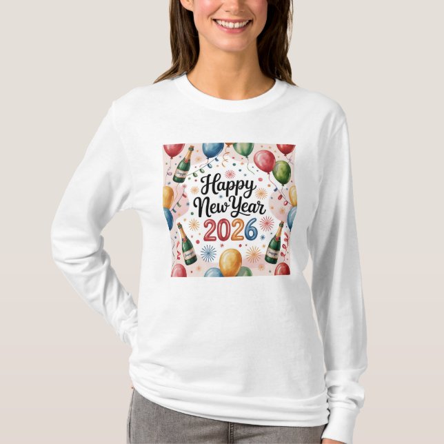 T-Shirt-Happy New Year 2026 Matching Family  T Shirt (Framsida)