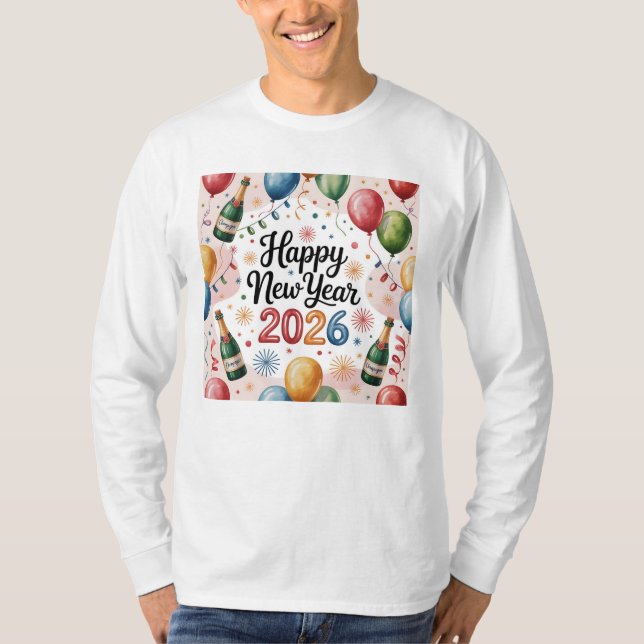 T-Shirt-Happy New Year 2026 Matching Family  T Shirt (Framsida)