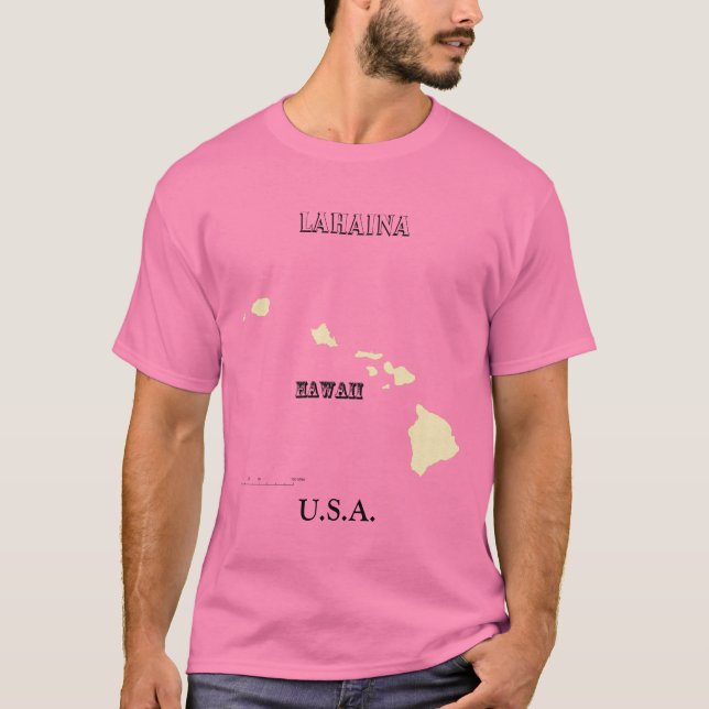 T-shirt - Hawaii Karta med City (Framsida)