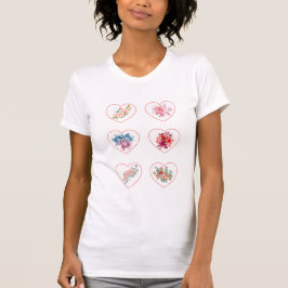 T-Shirt Hearts med blommor