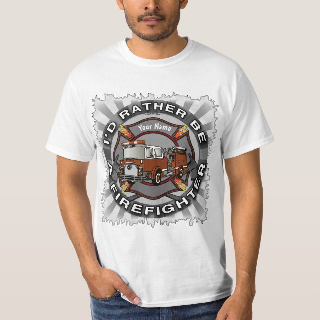 T-Shirt 'Hellre vara brandman' (Framsida)