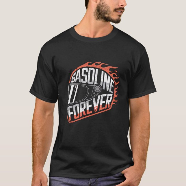 T-Shirt | Helmet Motorcykel | Bensin Forever (Framsida)