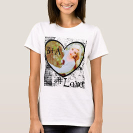 T-Shirt, Hjärtform Foto Infoga Tee