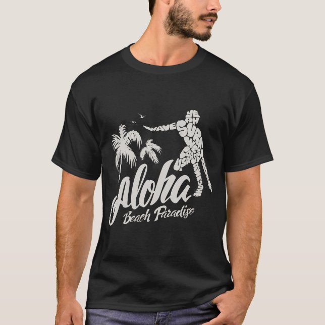 T-shirt homme. Aloha. Beach paradise. Hawaï  (Framsida)