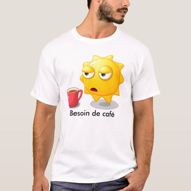 T-shirt homme besoin de café (Framsida)