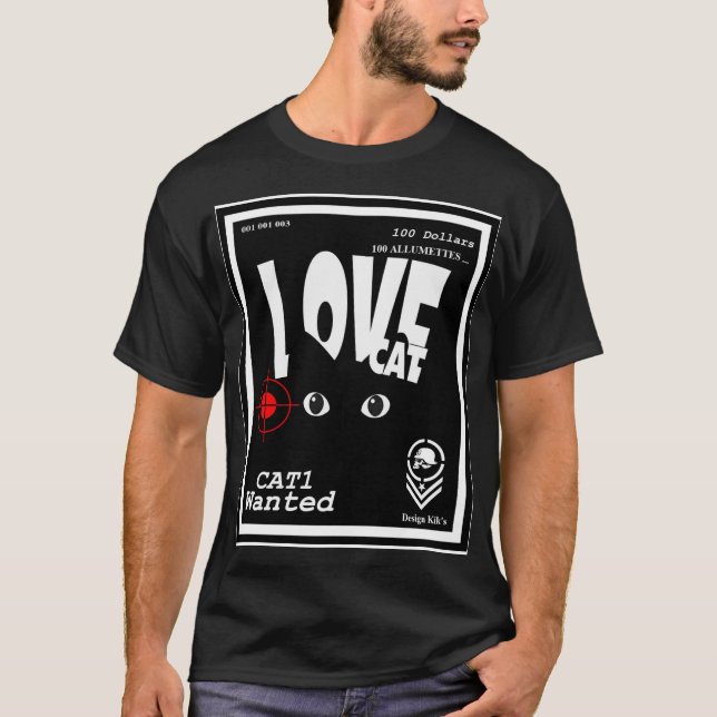 t shirt homme love cat (Framsida)