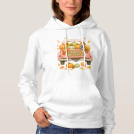 T-Shirt Hoodie-Harvest Blessings Lastbil Hoodie