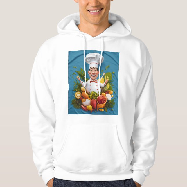 T-Shirt hoodie med lycklig kock (Framsida)