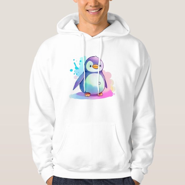 T-Shirt Hoodie Penguin Colorful Gift (Framsida)