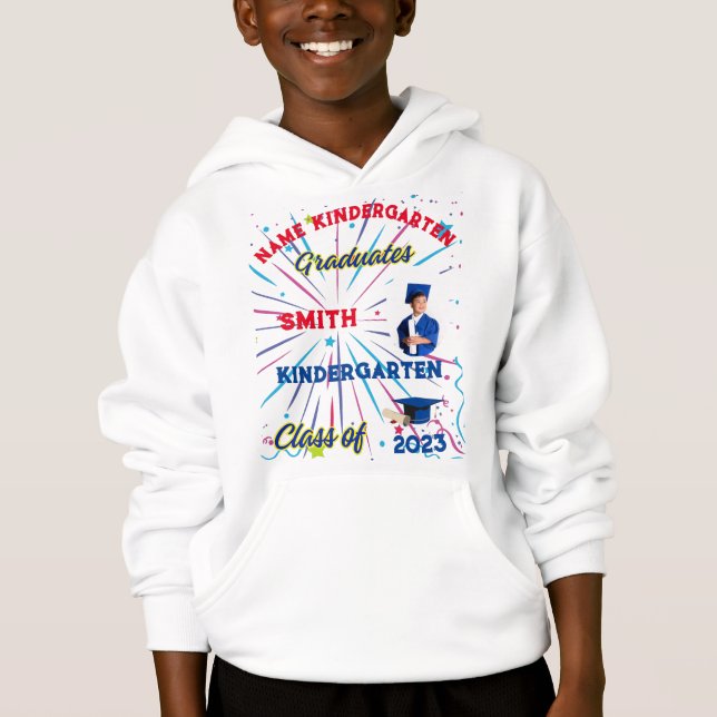 T-Shirt Hoodie, pullover, student, foto-namn unge (Framsida)