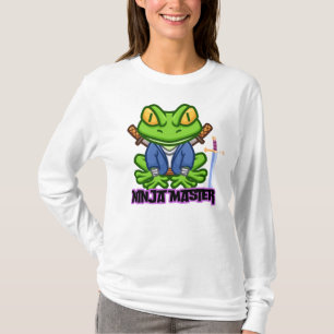 T-shirt/hookar Frog Ninja Master logotyp Design T Shirt