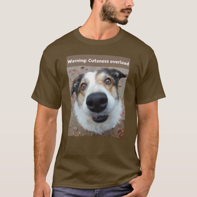 T-shirt-Hund Skriv ut felvarning: Överklockning T Shirt (Framsida)