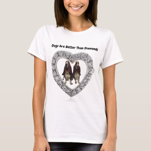 T-Shirt Hundar är bättre än diamanter (Framsida)