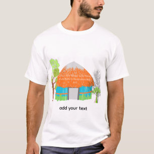 T-Shirt Hus Väggkonst Litet Mysigt Hem