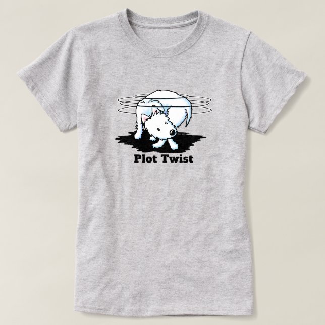 T-shirt i 100% bomull med Westie Terrier som jagar (Design framsida)