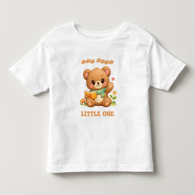 T-shirt i fint jersey för barn | Sagoläsande björn (Framsida)
