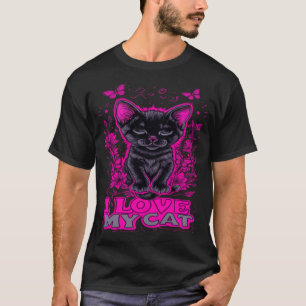 T-SHIRT I KÄRLEK MY CAT NEW MODE DESIGNER TEE