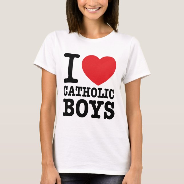 T-shirt "I love Catholic Boys" (Framsida)