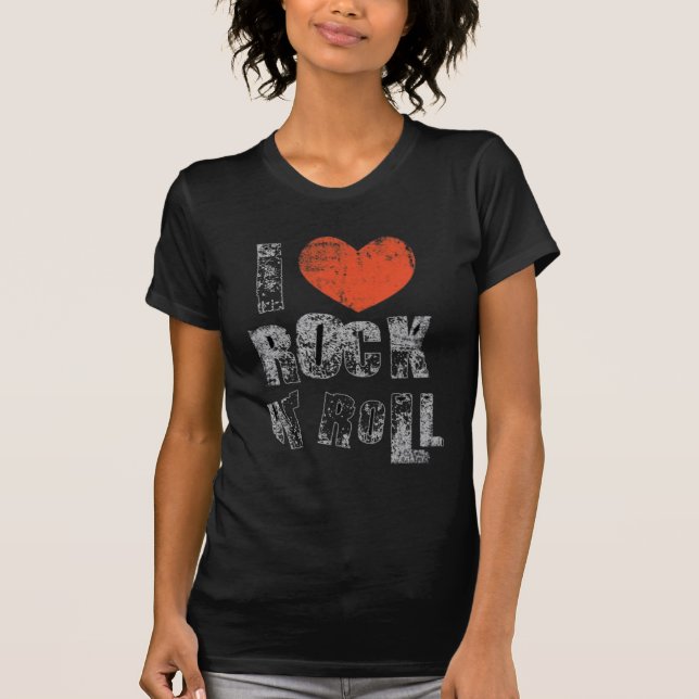 T-shirt I love rock n roll (Framsida)