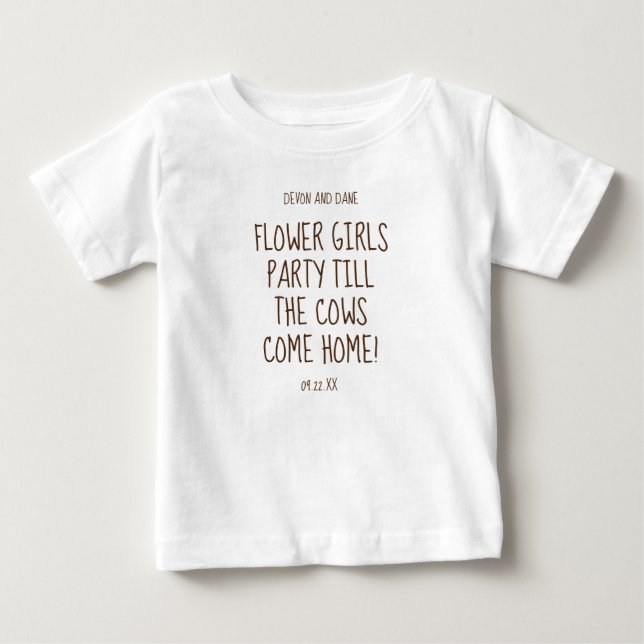T-shirt i Rustic Bröllop-serien med blommor (Framsida)