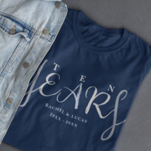 T-shirt i silverblå till 10-årsjubileum