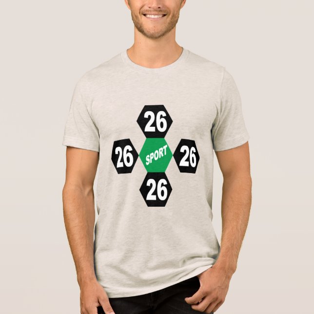 T-Shirt i tri-blend havre DESIGN  SPORT 26 (Framsida)