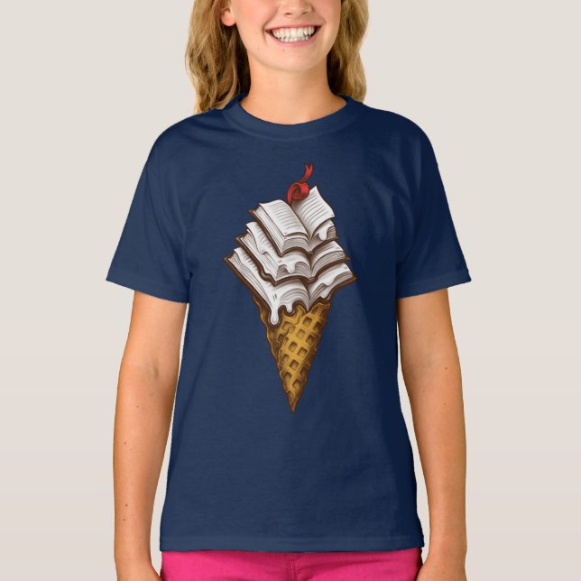 T-shirt Ice Cream Books (Framsida)