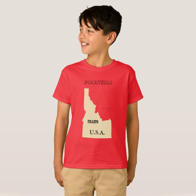 T-shirt - Idaho Karta med City (Hel framsida)