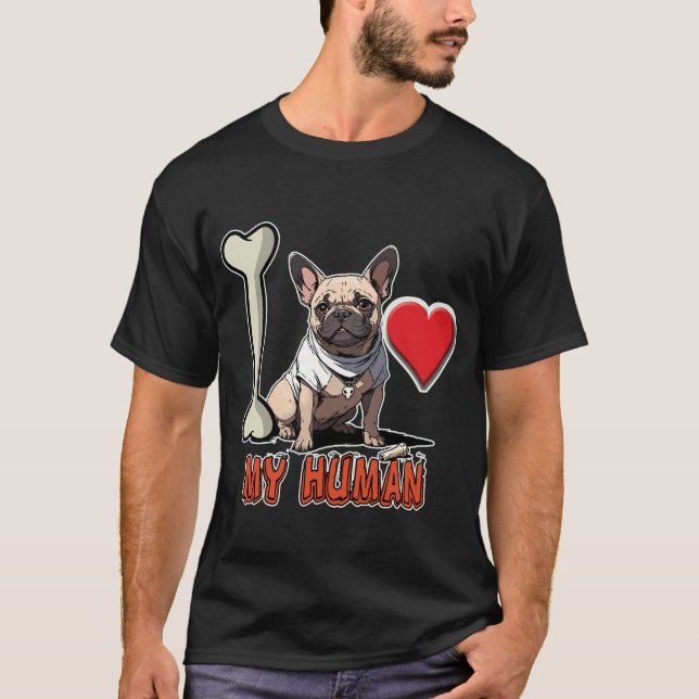 T-shirt illustration av en Fransk bulldog (Framsida)