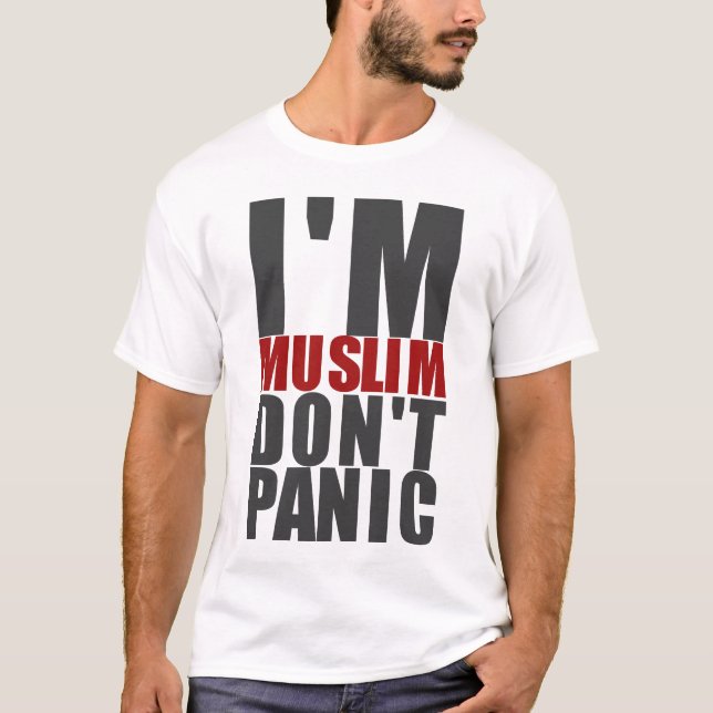 T-shirt I'm Muslim, Don't Panic (Framsida)