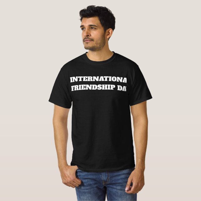 T-Shirt Internationell, vänskap dag (Hel framsida)