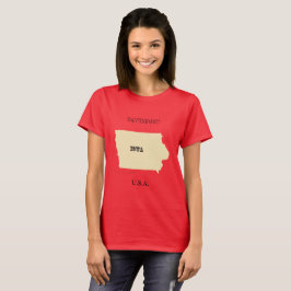 T-shirt - Iowa Karta med City