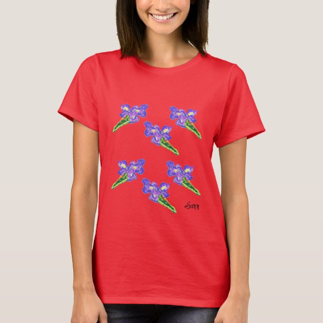 T-shirt : Irisblommor (Framsida)