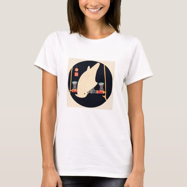 T-SHIRT: ITŌ JAKUCHU : A WHITE MACAW T SHIRT (Framsida)