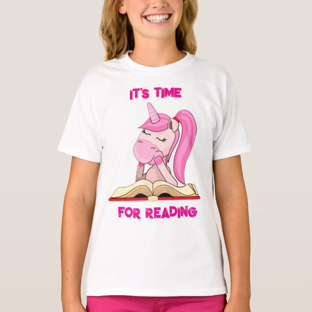 T-Shirt It's time for reading  (Framsida)