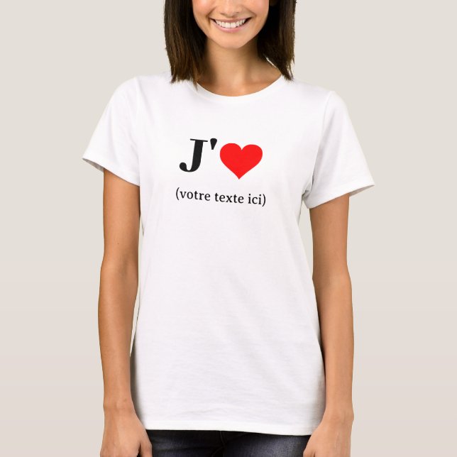 T-Shirt Jag älskar (din text här) (Framsida)