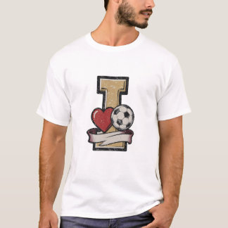 T-Shirt Jag älskar fotboll Vintage T-Shirt