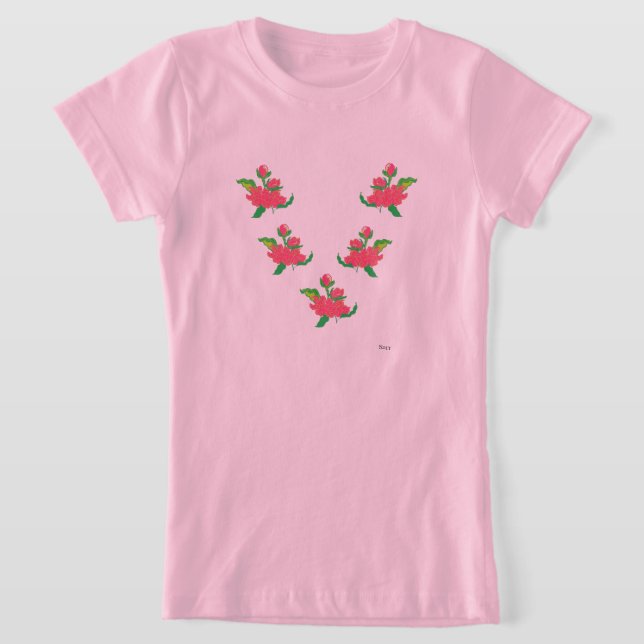 T-Shirt: Japansk blomma T Shirt (Laydown)