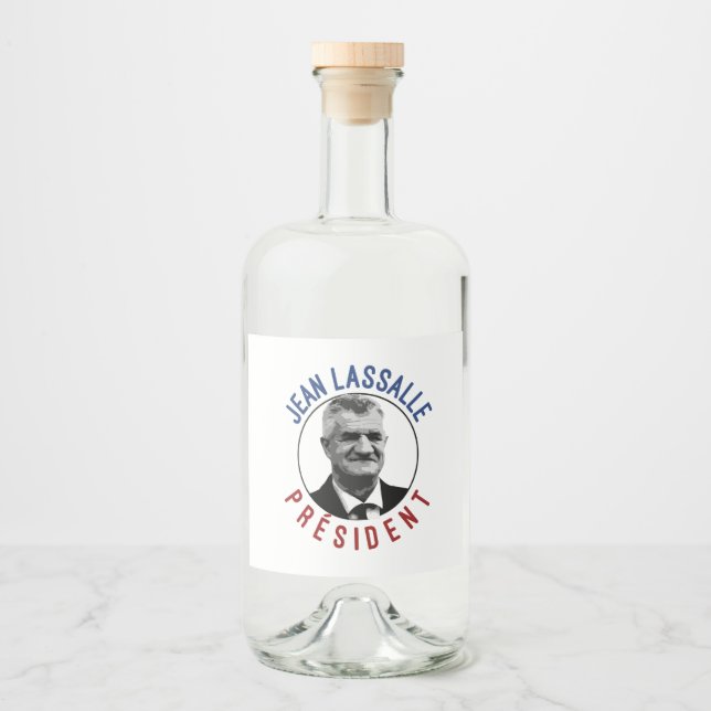 T-shirt Jean Lassalle Président 2022 Spritflaskor Etikett (Framsida)