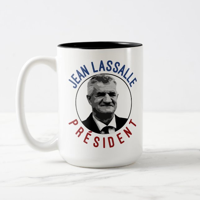 T-shirt Jean Lassalle Président 2022 Två-Tonad Mugg (Vänster)