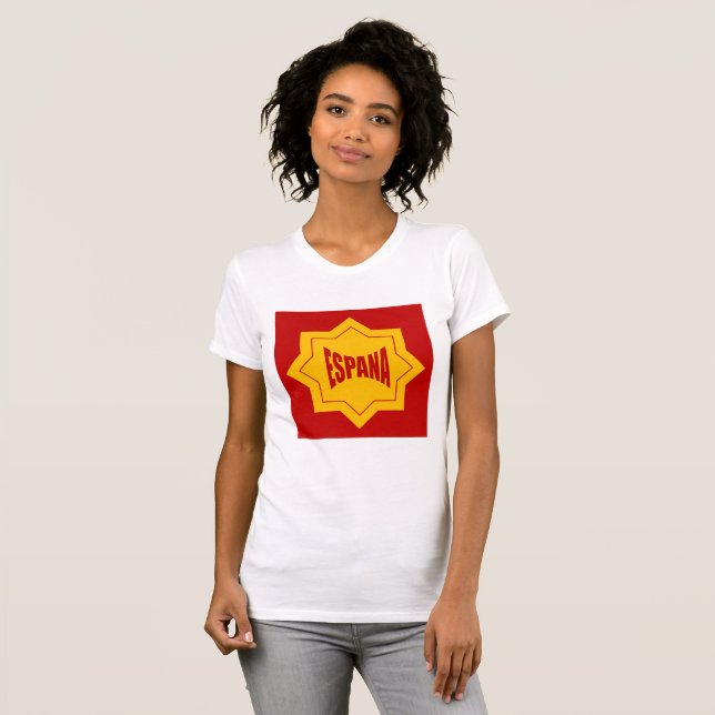 T-shirt jersey  blanc  FEMMES  Design ESPANA (Hel framsida)