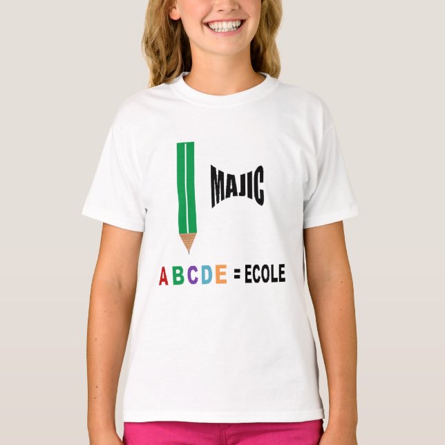 T-shirt jersey blanc  MAGIC ECOLE (Framsida)